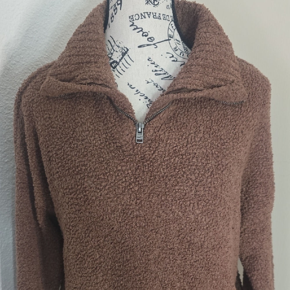 Hollister Cozy Soft Brown Half-Zip Women's Sweater (EUC)(S)✨️🤎✨️ - Picture 2 of 6